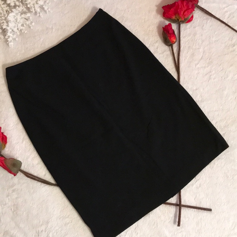 Black pencil skirt with back slit